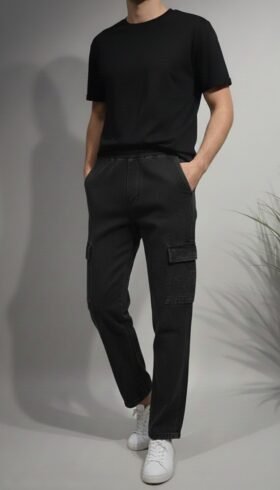 بنطلون اسود جينز انيق