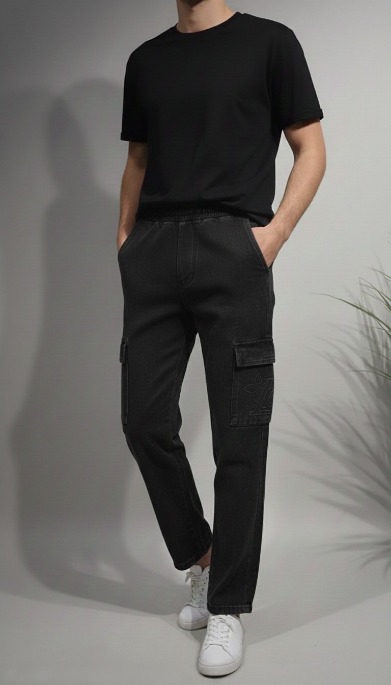 بنطلون اسود جينز انيق