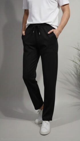 بنطلون بقصة مميزة لون اسود