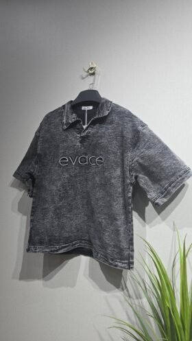 تيشرت القصة الكورية موديل حديث رمادي